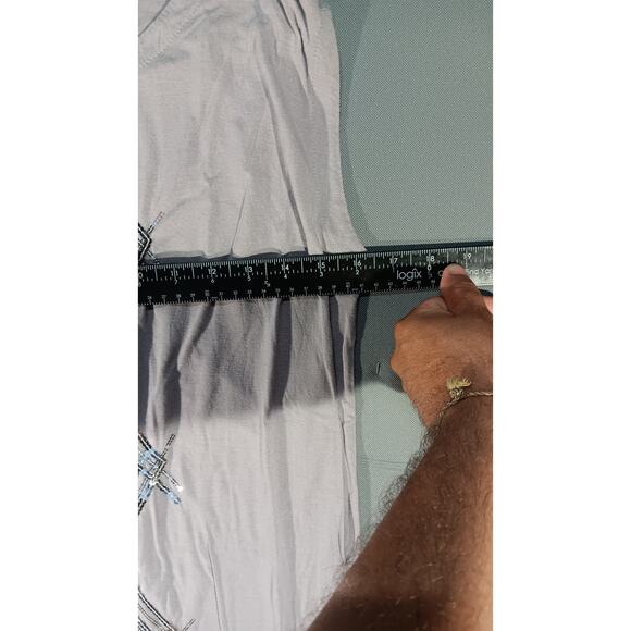 kische Gray Sleeveless Tank Top M Beaded Sequin Geometric Boho Festival Style - Picture 2 of 5